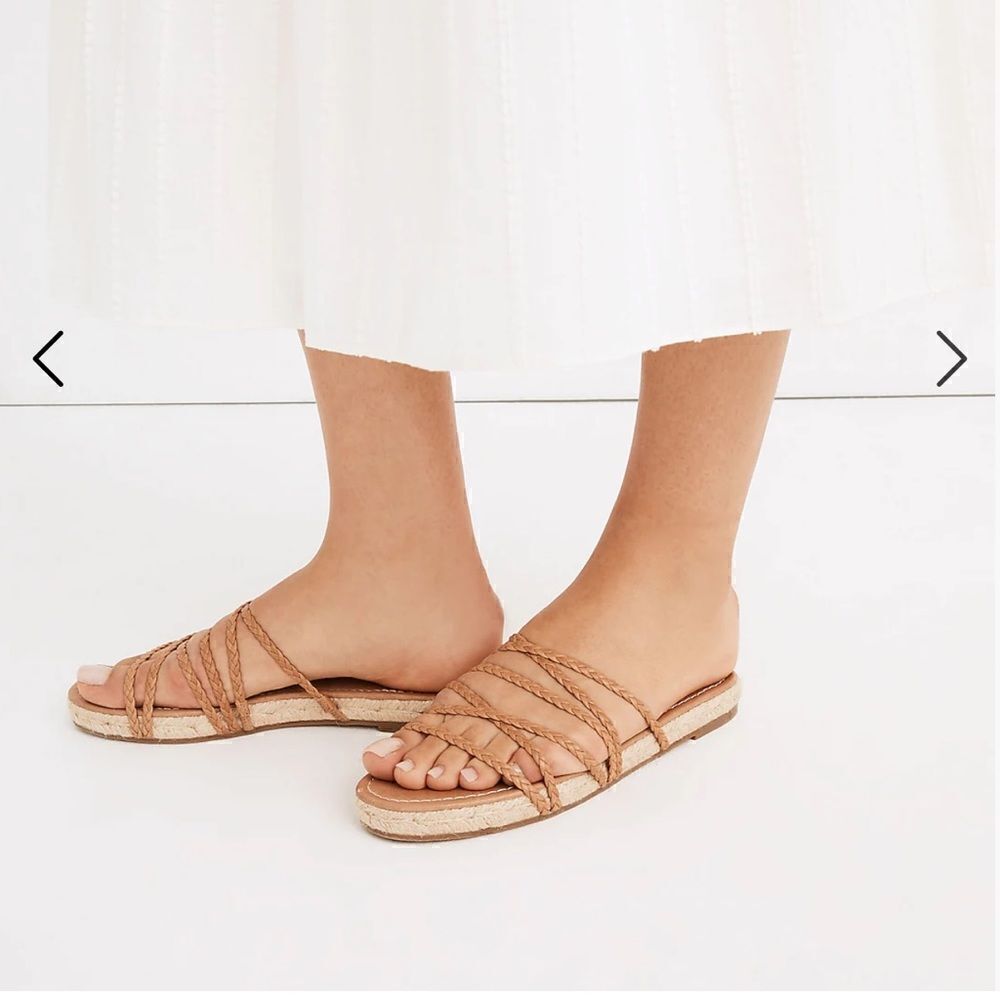 NWT Madewell The Kathryn Espadrille Slide Sandal in Leather
